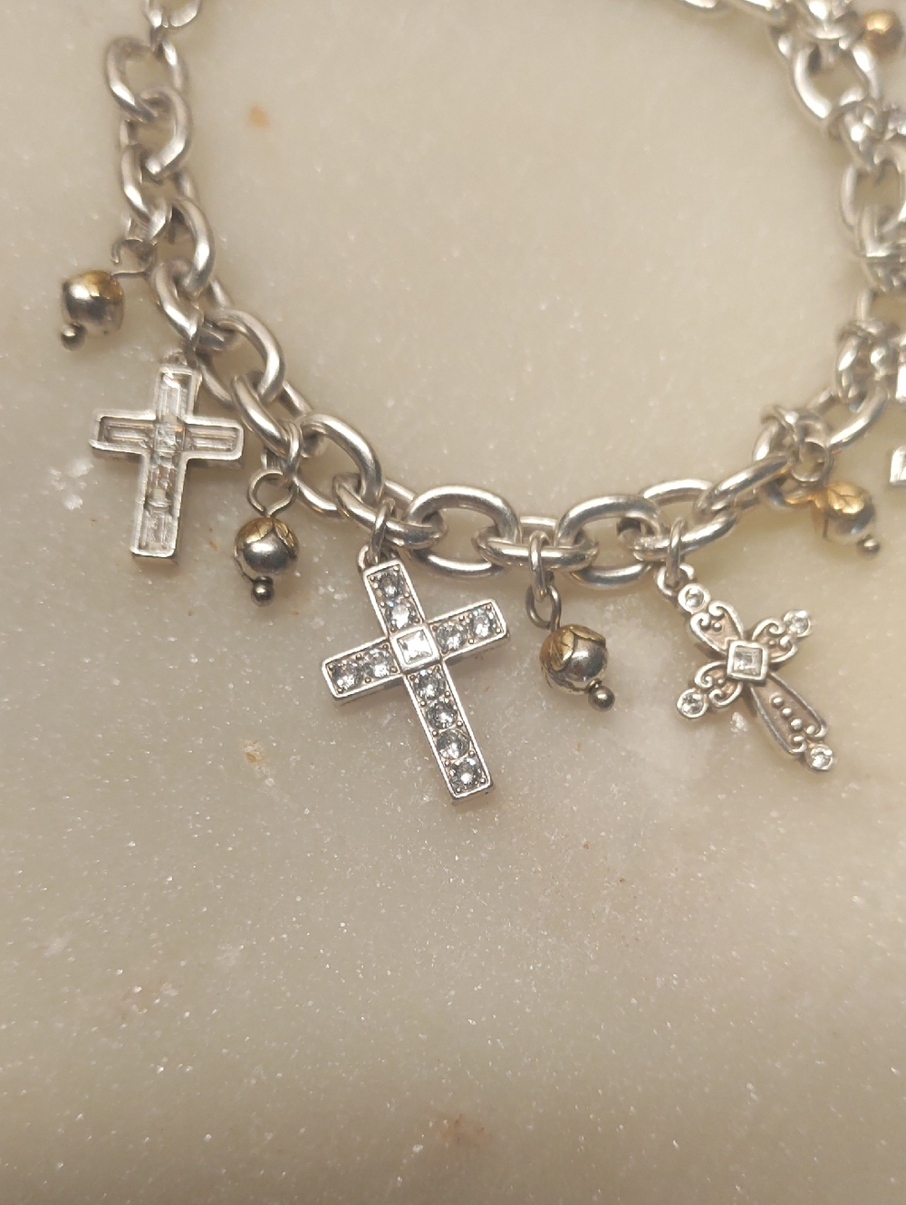 FLASH SALE!🔥 Brighton Sacramento Cross Charm Bracelet Silver Retired - READ! - Picture 4 of 14